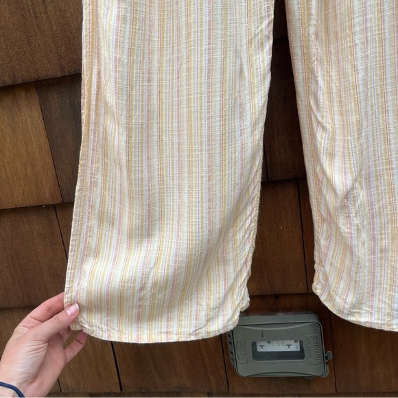 Roxy Feelings Explained Banana Creme Maui Stripe Cropped Jumpsuit Size XSmall - Picture 8 of 16